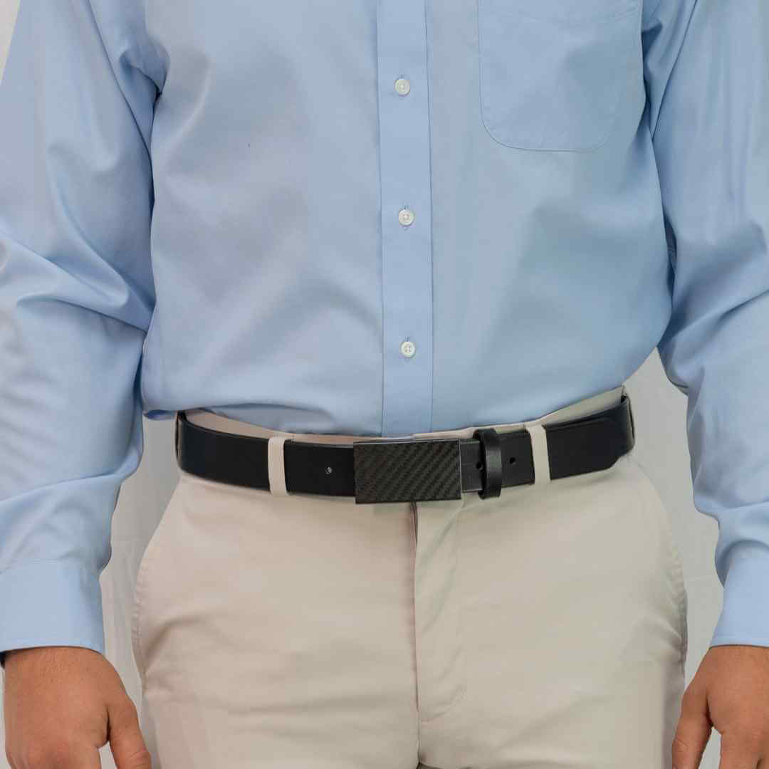 CF 2.0 Black Leather Belt | Professional/Travel Belt | TSA Friendly 38 inch / Black / Carbon Fiber/Leather CF 2.0 Black Leather Belt | Professional/Travel Belt | TSA Friendly 38 inch / Black / Carbon Fiber/Leather