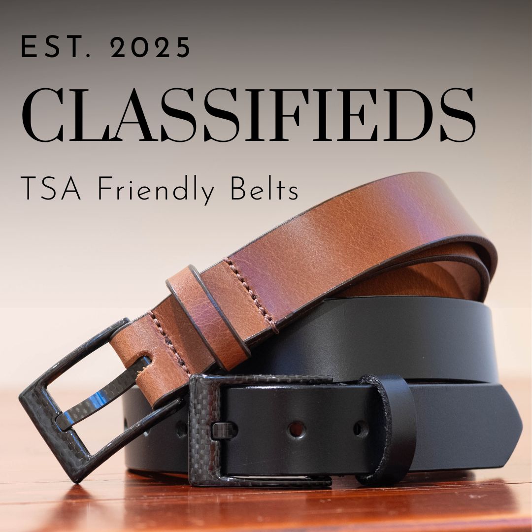 Classified Leather Dress Belt Set | Pilot Belts | Carbon Fiber Buckle