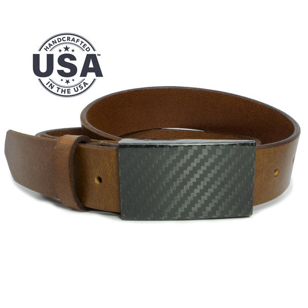 2.0 Brown Belt by Nickel Smart - carbonfiberbelts.com, carbon fiber hook buckle