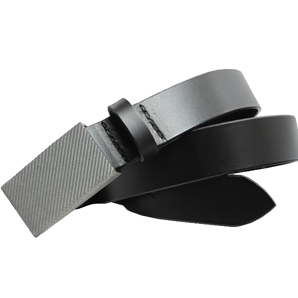 2.0 Black Belt with Silver Weave Buckle by Nickel Smart - carbonfiberbelts.com, lightweight
