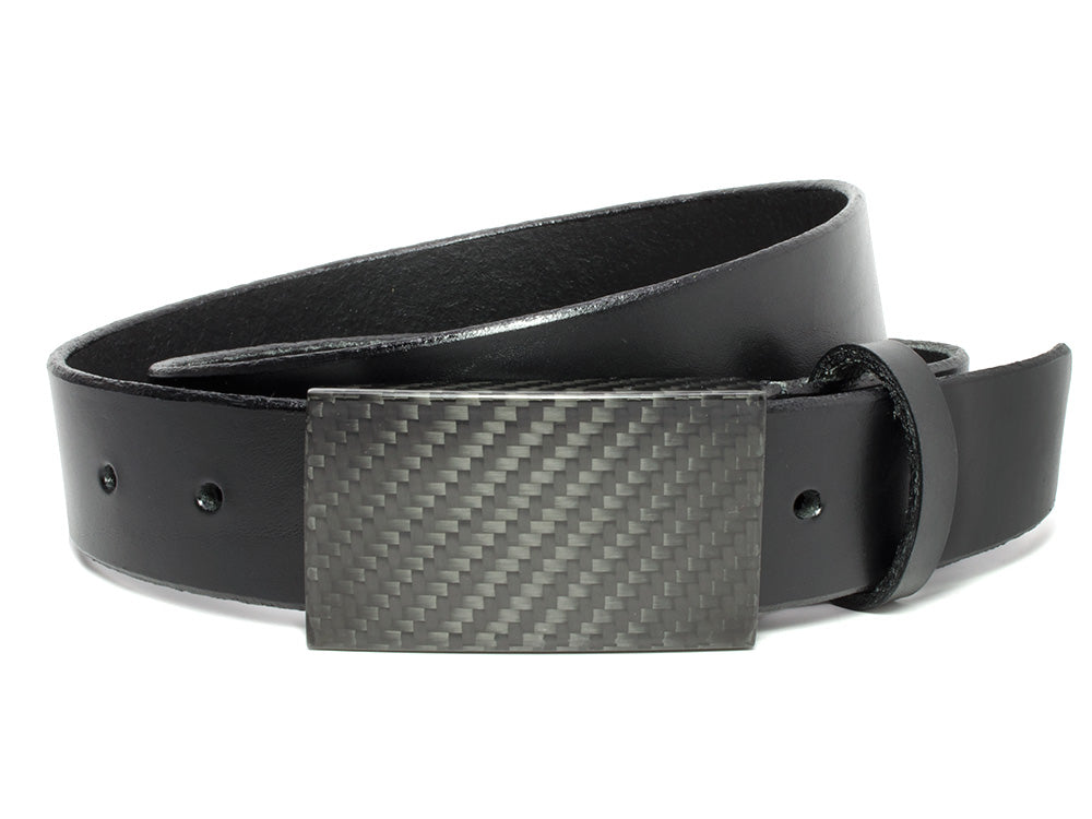 BKE Double Cross Leather Belt - Men's Belts in Black