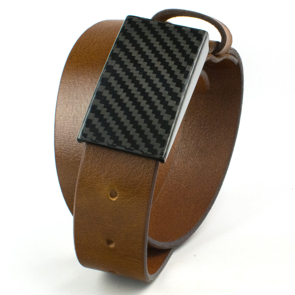 2.0 Brown Belt by Smart Nickel - carbonfiberbelts.com, no metal, TSA friendly