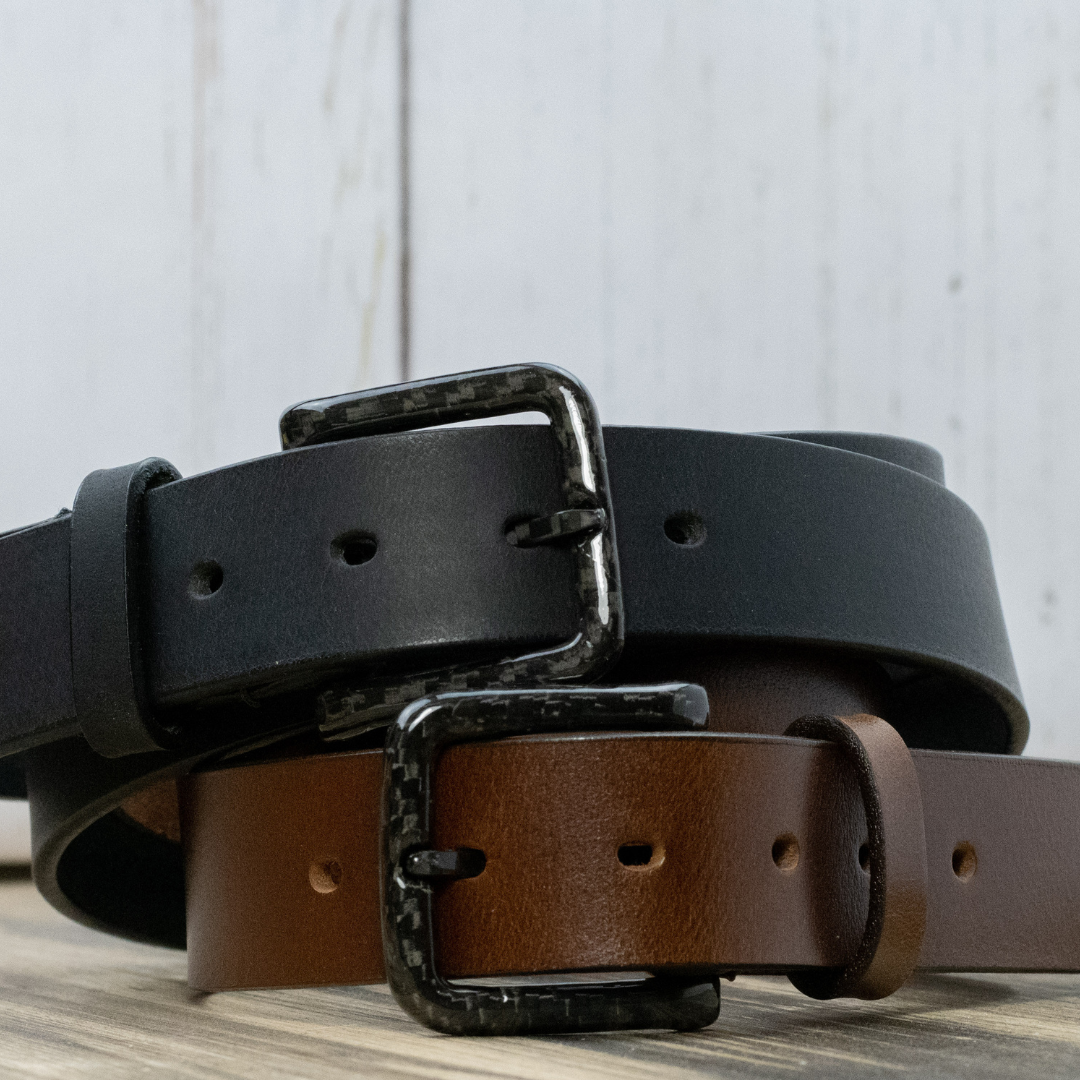 New River Black Belt | USA Made | Hypoallergenic Buckle | Real Leather 32 inch / Black / Zinc Alloy/Leather
